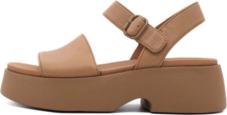 Camper Flat Sandals Brown Dames