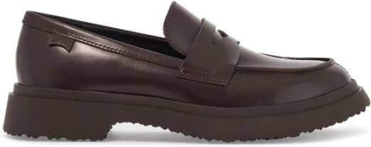 Camper Loafers van geborsteld leer met rubberen logo Brown Dames