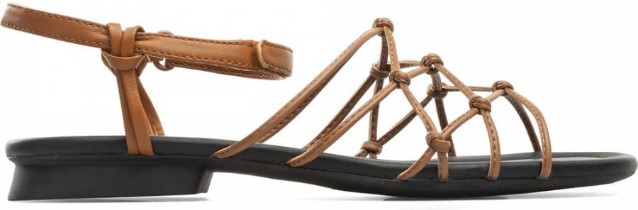 Camper Myra Platte Sandalen Brown Dames