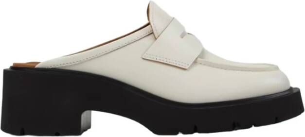 Camper Chunky Sole Mules White Dames