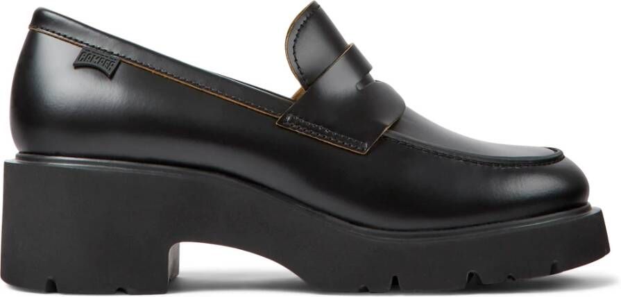 Camper Stedelijke Chunky Leren Loafers Black Dames