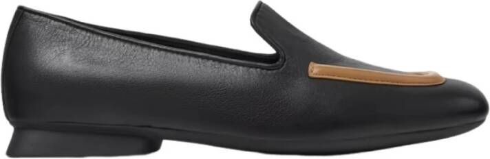 Camper Zwarte Leren Ballet Flats Black Dames