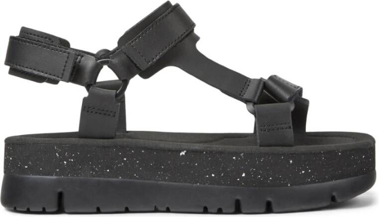 Camper Stijlvolle platte sandalen in zwart en oranje Black Dames