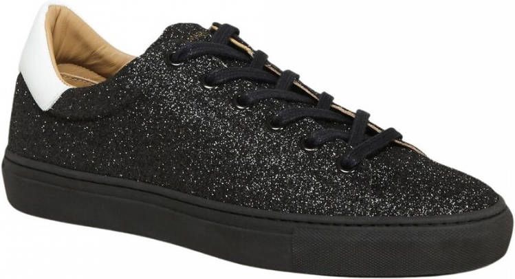 Canal Saint Martin Zwarte Glitter Leren Sneakers Black Dames