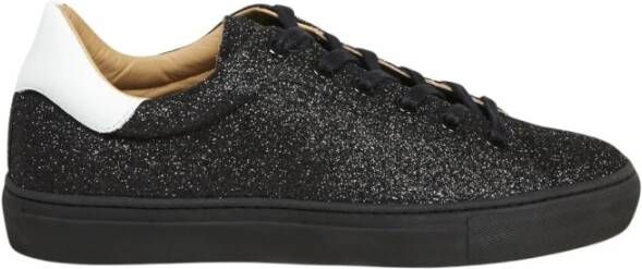 Canal Saint Martin Zwarte Glitter Leren Sneakers Black Dames