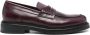 Canali Rode Gladde Loafers met Vierkante Hak Brown Heren - Thumbnail 1