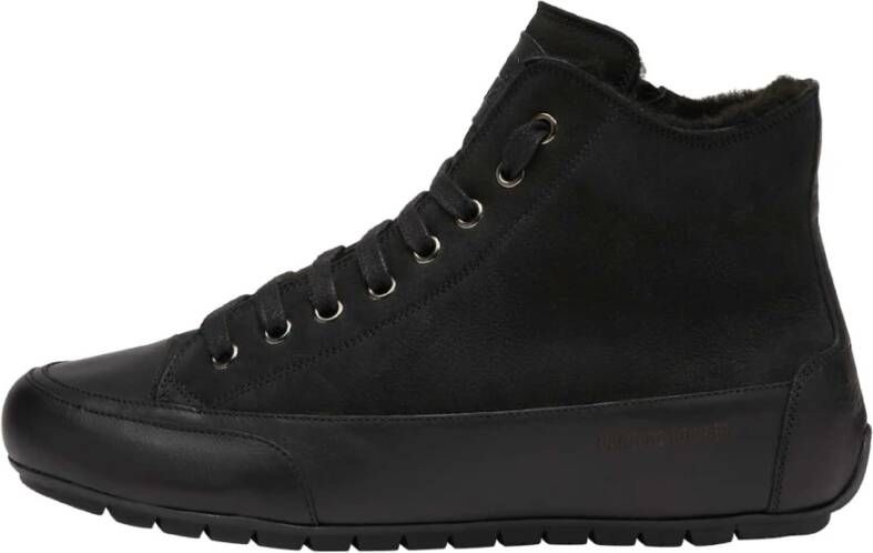 Candice Cooper Buffed leather and suede ankle sneakers Plus FUR Black Dames