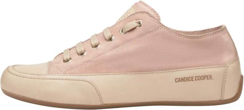 Candice Cooper Buffed leather and suede sneakers Rock S Pink Dames