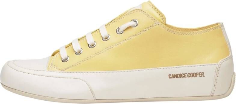 Candice Cooper Buffed leather sneakers Rock S Yellow Dames