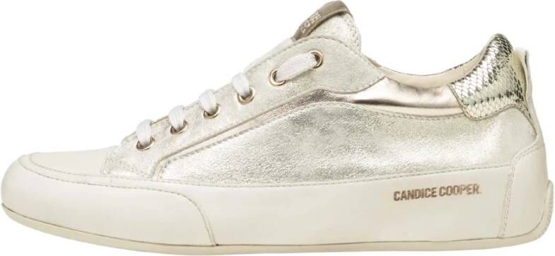 Candice Cooper Golden nappa and buffed leather sneakers Kendo Yellow Dames