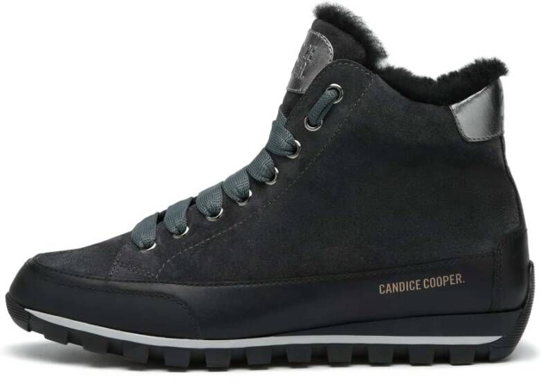 Candice Cooper High top leather and suede sneakers Runlo High DRY Black Dames