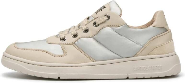 Candice Cooper Leather and fabric sneakers Velanie 10 Beige Dames