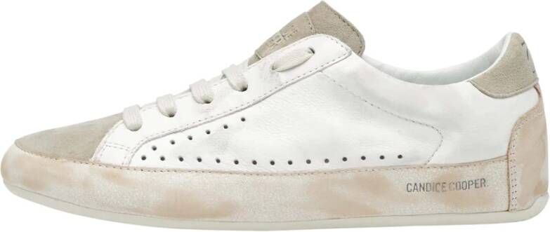 Candice Cooper Leather and suede sneakers Dafne White Dames