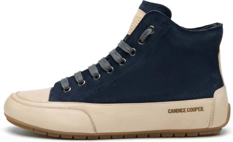 Candice Cooper Leather and velour ankle sneakers Plus Blue Dames