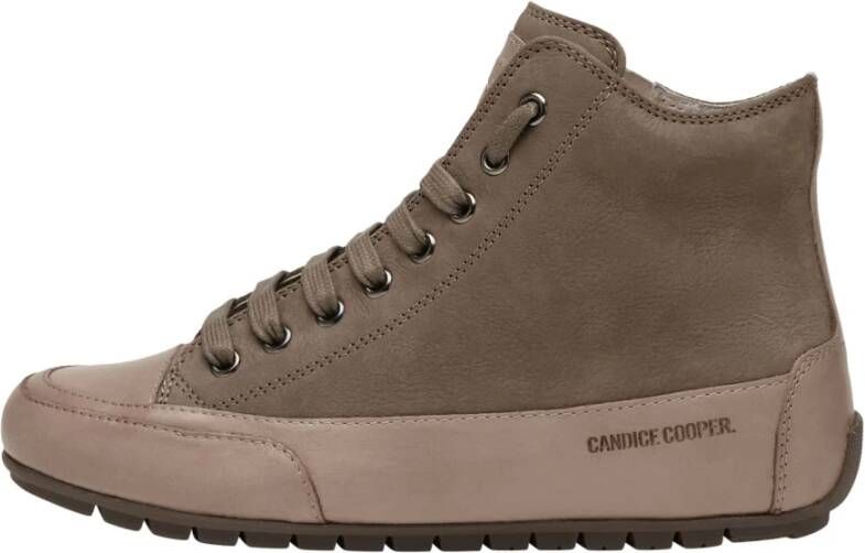 Candice Cooper Leather and velour ankle sneakers Plus Brown Dames