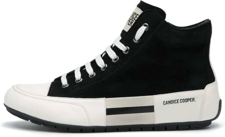 Candice Cooper Leather and velour ankle sneakers Rock Patch Plus Black Dames