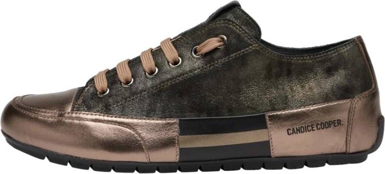 Candice Cooper Metallic leather sneakers Rock Patch W Brown Dames