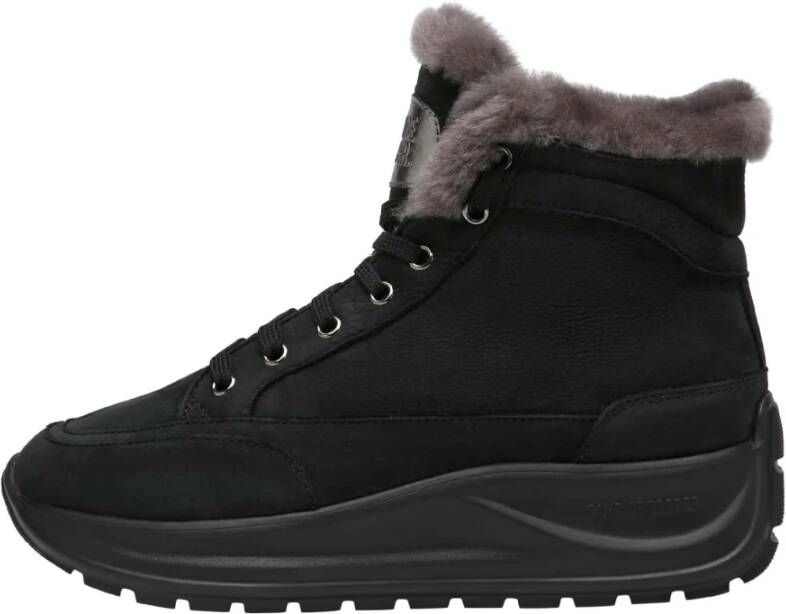 Candice Cooper Nubuck leather ankle sneakers Spark VAN FUR Black Dames