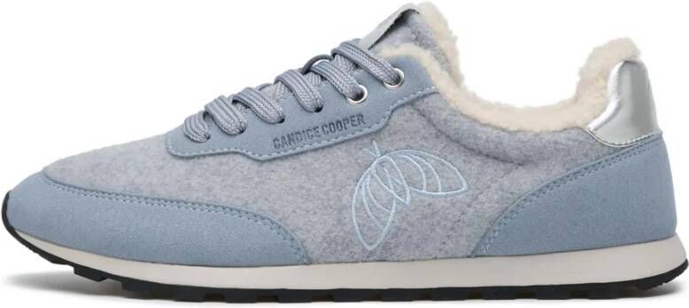 Candice Cooper Sneakers in eco suede and fabric Plume Fur. Blue Dames