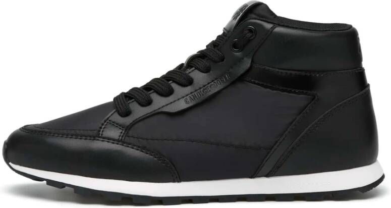 Candice Cooper Sneakers in faux leather and technical fabric Plume Mid. Black Dames