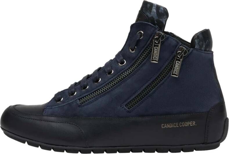 Candice Cooper Suede and nappa leather ankle sneakers Lucia ZIP Blue Dames