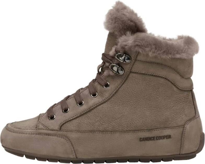 Candice Cooper Suede and wool ankle sneakers Vancouver FUR Gray Dames