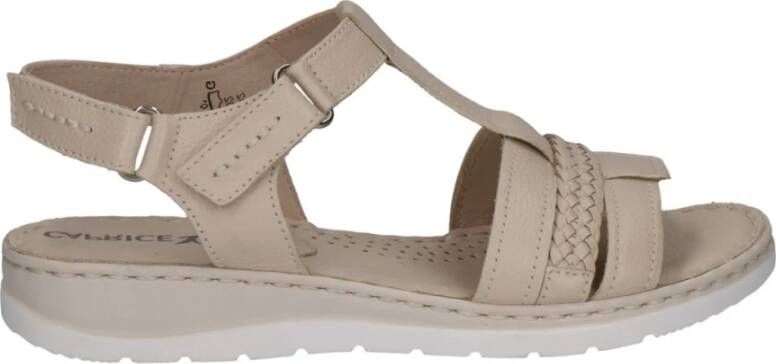 Caprice Beige Casual Open Flat Sandals Beige Dames