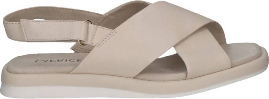 Caprice Beige Casual Open Platte Sandalen Beige Dames