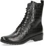 Caprice Franka leren veterboots crocoprint zwart - Thumbnail 1