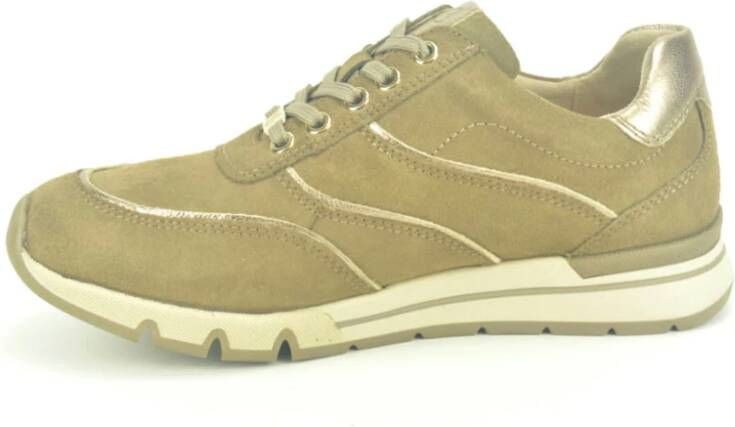 Caprice Taupe Suede Runner Sneakers Beige Dames