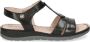 Caprice Zwarte Casual Open Platte Sandalen Black Dames - Thumbnail 1