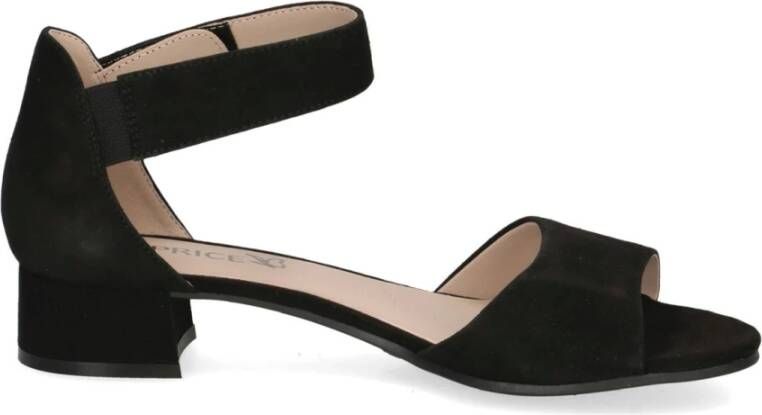 Caprice Zwarte Suède Casual Open Sandalen Black Dames