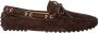 Car Shoe Chamois Leren Loafers Brown Heren - Thumbnail 1