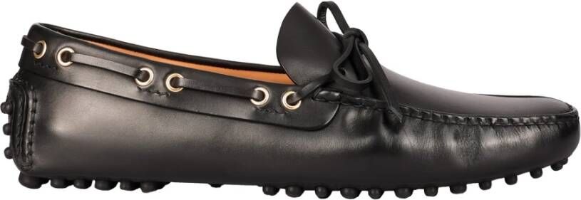 Car Shoe Leren Loafers voor Warm Weer Black Heren