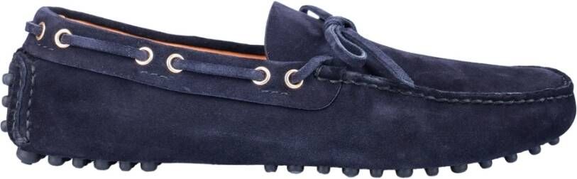 Car Shoe Leren Mocassins Blue Heren