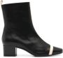 Carel Audrey Leren Enkellaarzen Zwart Beige Black Dames - Thumbnail 1