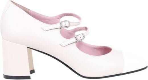 Carel Beige Cherry Pump met Witte Glans White Dames