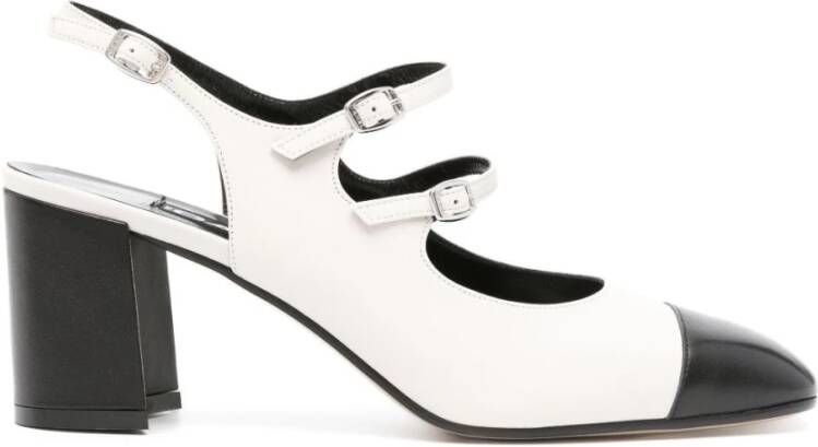 Carel Beige Leren Slingback met Blokhak Beige Dames - Foto 1