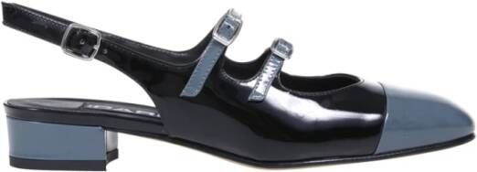 Carel Abrikoos Sandalen Lakleer Zwart Blauw Black Dames