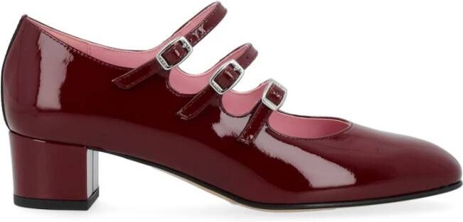 Carel Bordeaux Lakleren Hoge Hak Schoen Red Dames