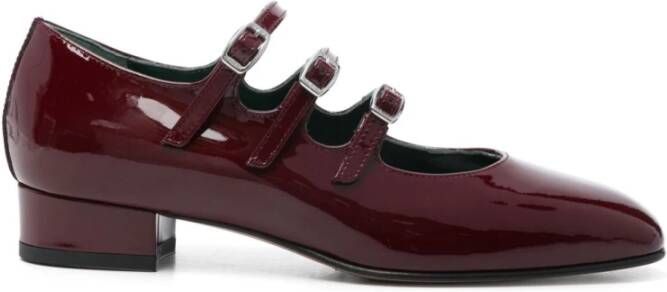 Carel Bordeaux platte schoenen met zijgesp Red Dames