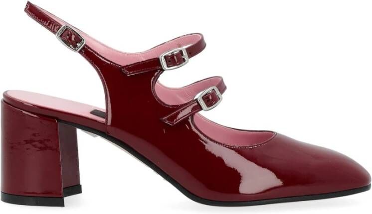 Carel Bordeaux Rode Lakleren Hoge Hak Schoen Red Dames