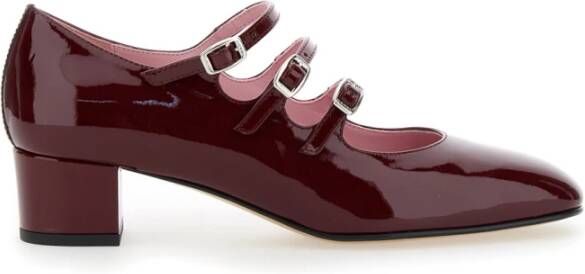 Carel Bordeaux Rode Patent Leren Mary-Janes met Iconische Bandjes Rood Dames