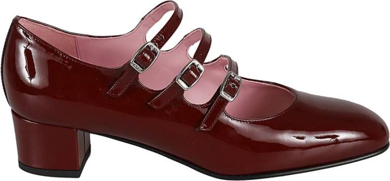 Carel Bordeaux Rode Patent Leren Mary-Janes met Iconische Bandjes Rood Dames