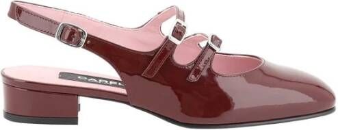 Carel Paris Hoge hakken Shiny Leather Slingback With Straps in rood