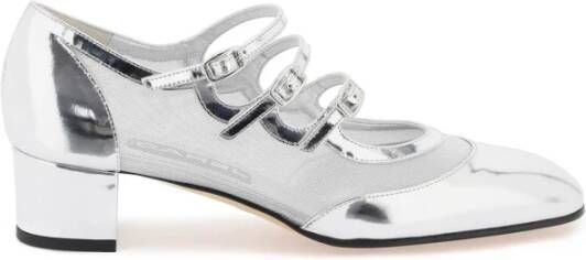 Carel Gelamineerd leren Mary Jane schoenen Gray Dames