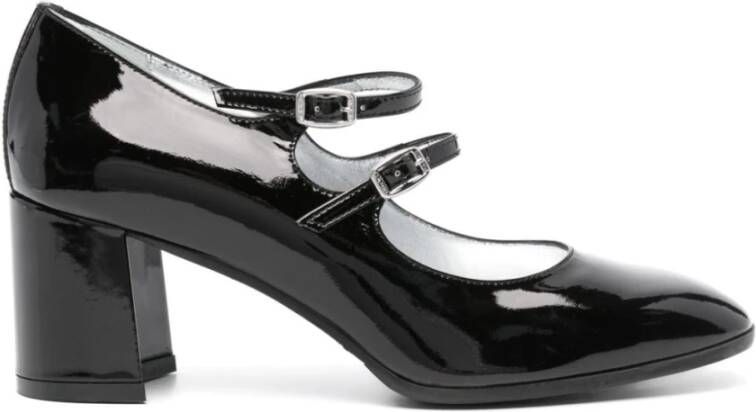 Carel Handgemaakte Zwarte Platte Schoenen met Leren Zool Black Dames