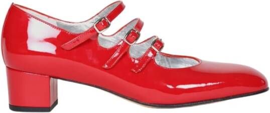 Carel Paris Hoge hakken Shiny Leather Slingback With Strap Closure in rood