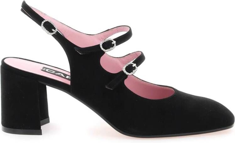 Carel Kristal Gesp Suède Mary Jane Slingback Black Dames