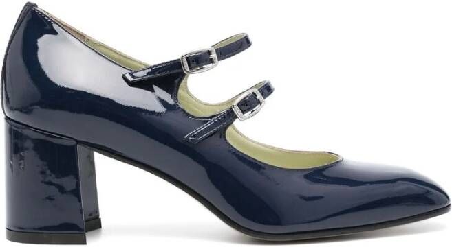 Carel Navy Blauw Lakleer Blokhak Blue Dames